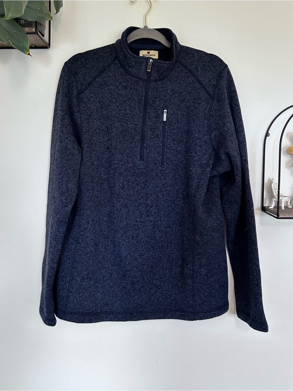 Woolrich Half Zip Long Sleeve Pull Over Sweater Shirt Size Large